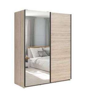 Liugustega riidekapp 153 cm TETRIX tamm sonoma/peegel