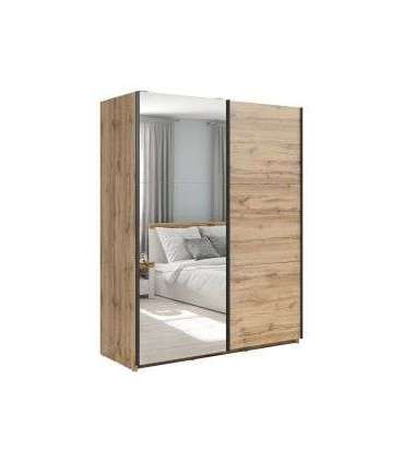 Liugustega riidekapp 153 cm TETRIX tamm wotan/peegel