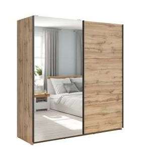 Liugustega riidekapp 183 cm TETRIX tamm wotan/peegel