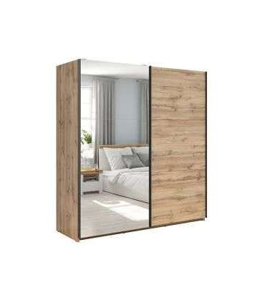 Liugustega riidekapp 183 cm TETRIX tamm wotan/peegel