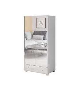 Riidekapp Bellagio 86 cm valge/peegel