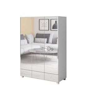 Riidekapp Bellagio 129 cm valge/peegel