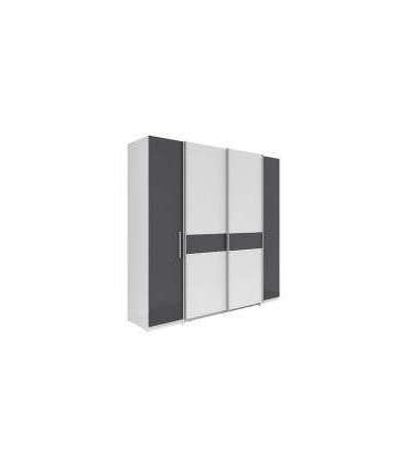 Riidekapp FABIO SZF4D valge/grafiit 215cm