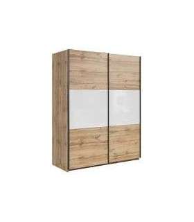 Liugustega riidekapp 153 cm TETRIX tamm wotan/valge kõrgläige