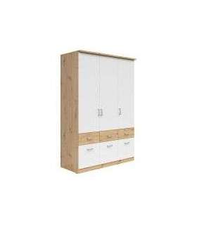 Riidekapp BRANDO 3 tamm artisan/valge 136 cm