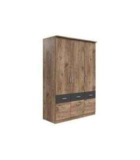 Riidekapp BRANDO 3 SZF3D6S tamm flagstaff/grafiit 136 cm