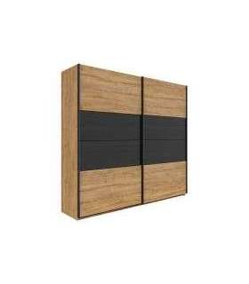 Liugustega riidekapp 240cm MAIO SZF/240 tamm waterford/must tamm