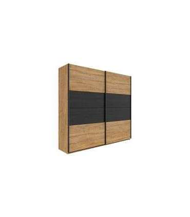 Liugustega riidekapp 240cm MAIO SZF/240 tamm waterford/must tamm