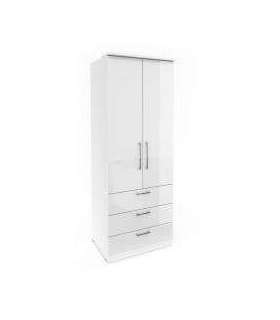 Riidekapp OPTIMA 2497KL68 valge/valge kõrgläige 80 cm