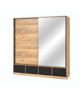 Liugustega riidekapp 200 cm BETA 22MW1663 tamm mauvella/must