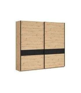 Liugustega riidekapp 240 cm PONT SZF/240 tamm artisan/must