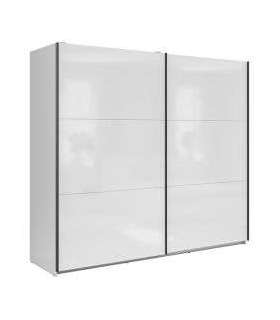 Liugustega riidekapp 220 cm TETRIX valge kõrgläige