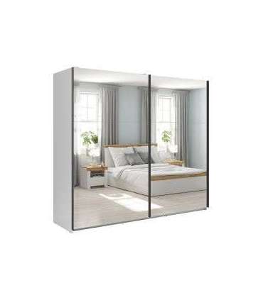 Liugustega riidekapp 220 cm TETRIX valge/2 peeglit