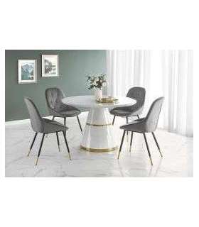 Ümmargune laud VEGAS valge MDF/kuldne 120 cm