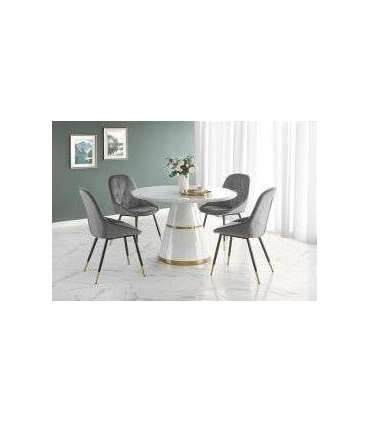 Ümmargune laud VEGAS valge MDF/kuldne 120 cm