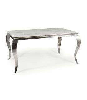 Söögilaud PRINCE ceramic valge calacatta/kroom 180x90cm