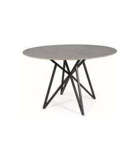 Ümmargune söögilaud MURANO hall marmor/must 120 cm