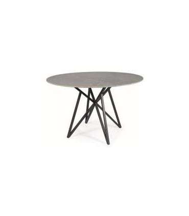 Ümmargune söögilaud MURANO hall marmor/must 120 cm