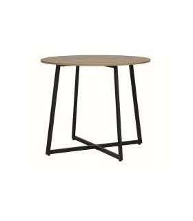 Ümmargune söögilaud LUNA tamm/must 90 cm