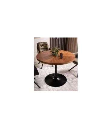 Ümmargune söögilaud AMADEO pähkel/must 100 cm