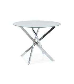 Ümmargune söögilaud AGIS valge marmor 90 cm