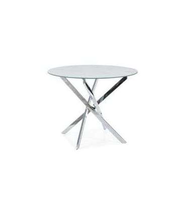 Ümmargune söögilaud AGIS valge marmor 90 cm