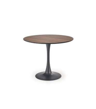 Ümmargune söögilaud OLMO 90 cm pähkel/must