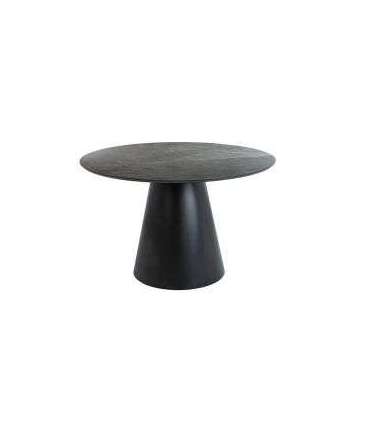 Ümmargune söögilaud ANGEL 120 cm hall marmor/must