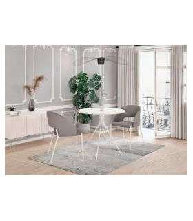 Ümmargune söögilaud FONDI valge 80cm