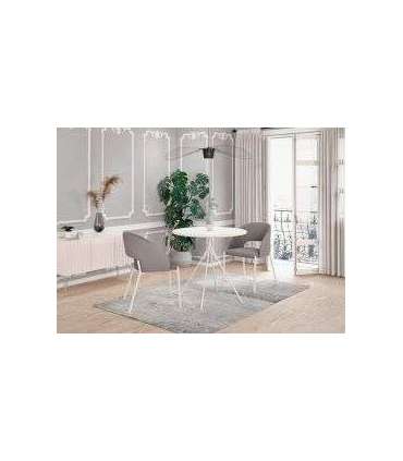 Ümmargune söögilaud FONDI valge 80cm