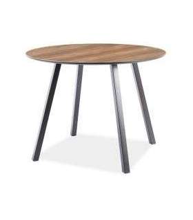 Ümmargune söögilaud OAKLAND pähkel/must 100cm