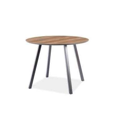 Ümmargune söögilaud OAKLAND pähkel/must 100cm