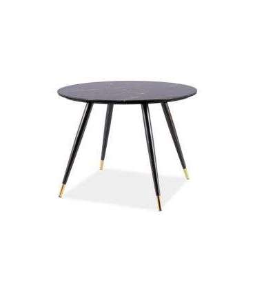 Ümmargune söögilaud CYRYL II must 100 cm