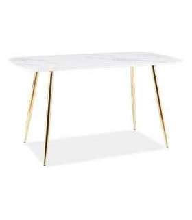 Söögilaud CERES valge marmor/kuld 140X80