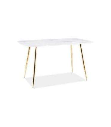 Söögilaud CERES valge marmor/kuld 140X80