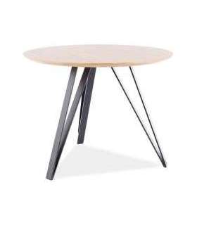 Ümmargune söögilaud TETIS tamm/must 100cm