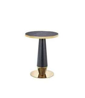 Ümmargune söögilaud MOLINA must marmor/kuldne 59 cm