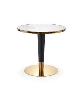 Ümmargune söögilaud MORATA valge marmor/kuldne 79 cm