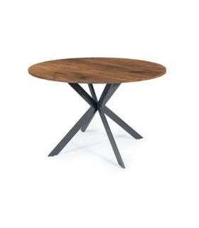 Ümmargune söögilaud TALIA II pähkel/must 90 cm