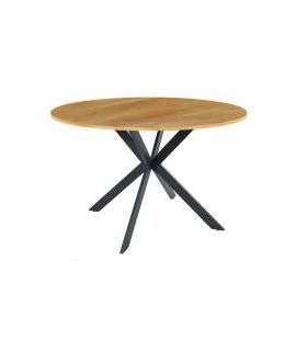 Ümmargune söögilaud TALIA II tamm/must 90 cm