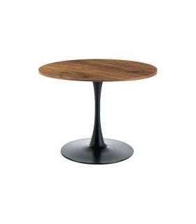 Ümmargune söögilaud AMADEO II pähkel/must 90 cm