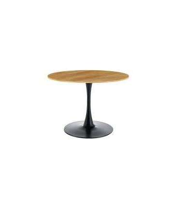 Ümmargune söögilaud AMADEO II tamm/must 90 cm