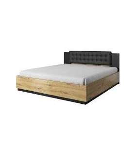 Voodi 180x200 SIGMA tamm artisan/must