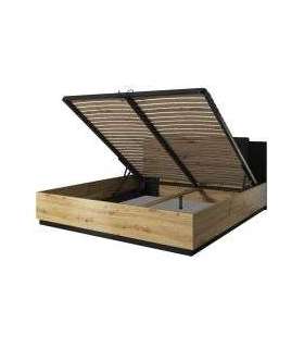 Ülestõstetava põhjaga voodi 140x200 SIGMA tamm artisan/must