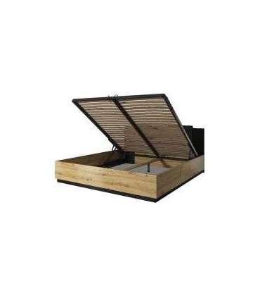 Ülestõstetava põhjaga voodi 160x200 SIGMA tamm artisan/must