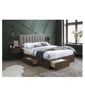 Voodi sahtlitega GORASHI 160 hall/pähkel