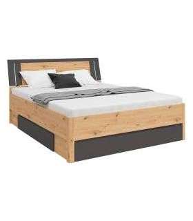 Sahtlitega voodi SATURN LOZ3S/160 160x200 tamm artisan/grafiit