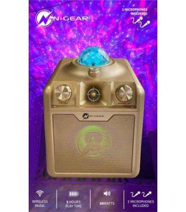 Portable Speaker|N-GEAR|DISCO STAR 710G|Gold|Wireless|Bluetooth|DISCOSTAR710G