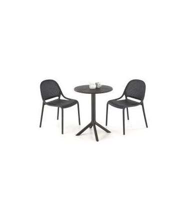 Ümmargune söögilaud CALVO 60 cm must