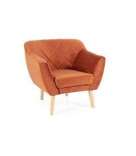 Tugitool KARO 1 velvet kaneelipunane Bluvel 4215/pöök